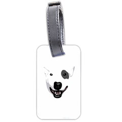 Bull Terrier T- Shirt White Look Calm Bull Terrier 23 T- Shirt Luggage Tag (two Sides) by EnriqueJohnson