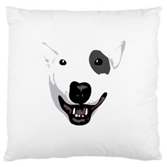 Bull Terrier T- Shirt White Look Calm Bull Terrier 23 T- Shirt Large Cushion Case (one Side) by EnriqueJohnson