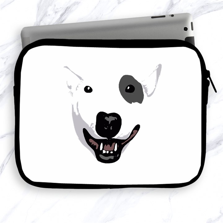 Bull Terrier T- Shirt White Look Calm Bull Terrier 23 T- Shirt Apple iPad 2/3/4 Zipper Cases