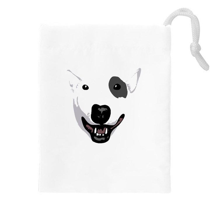 Bull Terrier T- Shirt White Look Calm Bull Terrier 23 T- Shirt Drawstring Pouch (5XL)