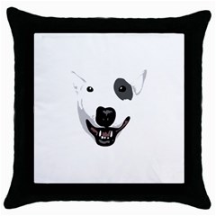 Bull Terrier T- Shirt White Look Calm Bull Terrier 23 T- Shirt Throw Pillow Case (black) by EnriqueJohnson