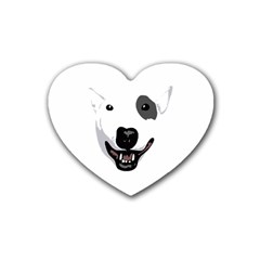 Bull Terrier T- Shirt White Look Calm Bull Terrier 23 T- Shirt Rubber Heart Coaster (4 Pack) by EnriqueJohnson