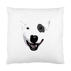 Bull Terrier T- Shirt White Look Calm Bull Terrier 23 T- Shirt Standard Cushion Case (one Side) by EnriqueJohnson