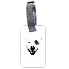 Bull Terrier T- Shirt White Look Calm Bull Terrier 23 T- Shirt Luggage Tag (one Side) by EnriqueJohnson