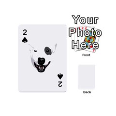 Bull Terrier T- Shirt White Look Calm Bull Terrier 23 T- Shirt Playing Cards 54 Designs (mini) by EnriqueJohnson