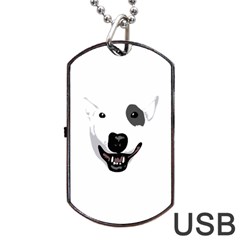 Bull Terrier T- Shirt White Look Calm Bull Terrier 23 T- Shirt Dog Tag Usb Flash (one Side) by EnriqueJohnson