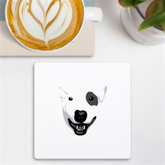 Bull Terrier T- Shirt White Look Calm Bull Terrier 23 T- Shirt Uv Print Square Tile Coaster  by EnriqueJohnson