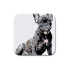 Bulldog T- Shirt French Bulldog Pop Art Dog Owner Gift T- Shirt Rubber Square Coaster (4 Pack) by EnriqueJohnson