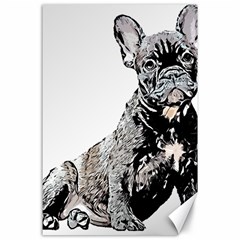 Bulldog T- Shirt French Bulldog Pop Art Dog Owner Gift T- Shirt Canvas 24  X 36  by EnriqueJohnson