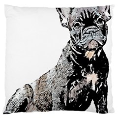 Bulldog T- Shirt French Bulldog Pop Art Dog Owner Gift T- Shirt Large Cushion Case (one Side) by EnriqueJohnson