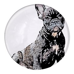 Bulldog T- Shirt French Bulldog Pop Art Dog Owner Gift T- Shirt Round Glass Fridge Magnet (4 Pack) by EnriqueJohnson