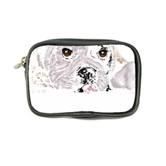 Bulldog T- Shirt Painting Of A Brown And White Bulldog Lying Down With His Tongue Out T- Shirt Coin Purse by EnriqueJohnson