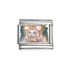 Bulldog T- Shirt Painting Of A Bulldog With Angry Face T- Shirt Italian Charm (9mm) by EnriqueJohnson