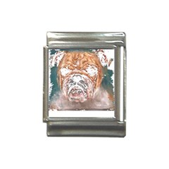 Bulldog T- Shirt Painting Of A Bulldog With Angry Face T- Shirt Italian Charm (13mm) by EnriqueJohnson