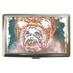 Bulldog T- Shirt Painting Of A Bulldog With Angry Face T- Shirt Cigarette Money Case by EnriqueJohnson