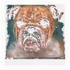 Bulldog T- Shirt Painting Of A Bulldog With Angry Face T- Shirt Medium Glasses Cloth (2 Sides) by EnriqueJohnson