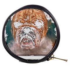 Bulldog T- Shirt Painting Of A Bulldog With Angry Face T- Shirt Mini Makeup Bag by EnriqueJohnson