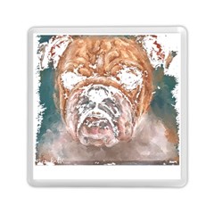 Bulldog T- Shirt Painting Of A Bulldog With Angry Face T- Shirt Memory Card Reader (square) by EnriqueJohnson