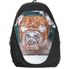 Bulldog T- Shirt Painting Of A Bulldog With Angry Face T- Shirt Backpack Bag by EnriqueJohnson