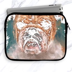 Bulldog T- Shirt Painting Of A Bulldog With Angry Face T- Shirt Apple Ipad 2/3/4 Zipper Cases by EnriqueJohnson