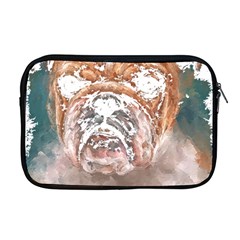 Bulldog T- Shirt Painting Of A Bulldog With Angry Face T- Shirt Apple Macbook Pro 17  Zipper Case