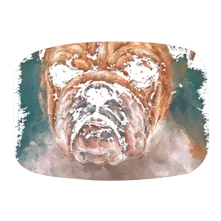 Bulldog T- Shirt Painting Of A Bulldog With Angry Face T- Shirt Mini Square Pill Box