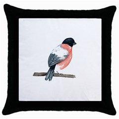 Bullfinch T- Shirt White Look Calm Bullfinch 21 T- Shirt Throw Pillow Case (black) by EnriqueJohnson