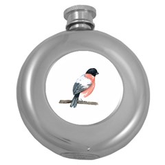 Bullfinch T- Shirt White Look Calm Bullfinch 21 T- Shirt Round Hip Flask (5 Oz) by EnriqueJohnson