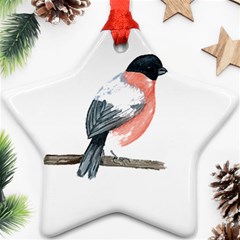 Bullfinch T- Shirt White Look Calm Bullfinch 21 T- Shirt Star Ornament (two Sides) by EnriqueJohnson