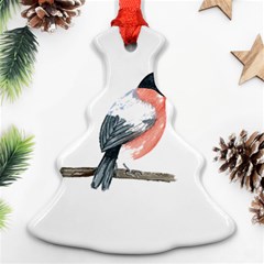 Bullfinch T- Shirt White Look Calm Bullfinch 21 T- Shirt Ornament (christmas Tree)  by EnriqueJohnson