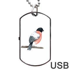 Bullfinch T- Shirt White Look Calm Bullfinch 21 T- Shirt Dog Tag Usb Flash (two Sides) by EnriqueJohnson