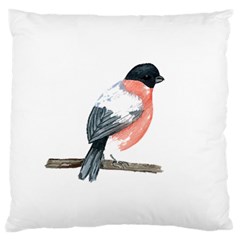 Bullfinch T- Shirt White Look Calm Bullfinch 21 T- Shirt Large Premium Plush Fleece Cushion Case (two Sides) by EnriqueJohnson