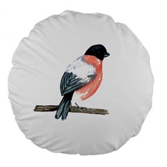 Bullfinch T- Shirt White Look Calm Bullfinch 21 T- Shirt Large 18  Premium Flano Round Cushions by EnriqueJohnson