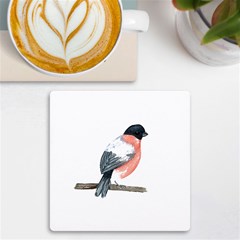 Bullfinch T- Shirt White Look Calm Bullfinch 21 T- Shirt Uv Print Square Tile Coaster  by EnriqueJohnson