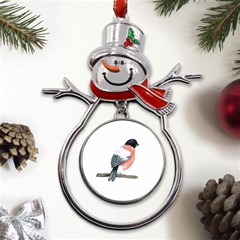 Bullfinch T- Shirt White Look Calm Bullfinch 21 T- Shirt Metal Snowman Ornament by EnriqueJohnson