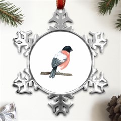 Bullfinch T- Shirt White Look Calm Bullfinch 21 T- Shirt Metal Small Snowflake Ornament by EnriqueJohnson