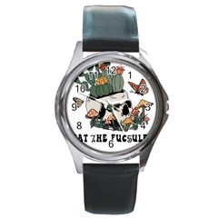 What The Fucculent T- Shirt What The Fucculent T- Shirt Round Metal Watch by ZUXUMI