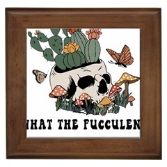 What The Fucculent T- Shirt What The Fucculent T- Shirt Framed Tile by ZUXUMI