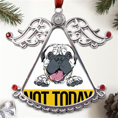 Bullmastiff T- Shirt Nope Not Today Bullmastiff 04 T- Shirt Metal Angel With Crystal Ornament by EnriqueJohnson