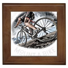 When The World Becomes Too Much Mount T- Shirt When The World Becomes T O O M U C H, Mount A Bike! T Framed Tile by ZUXUMI