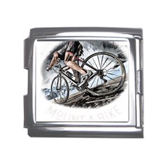 When The World Becomes Too Much Mount T- Shirt When The World Becomes T O O M U C H, Mount A Bike! T Mega Link Italian Charm (18mm) by ZUXUMI