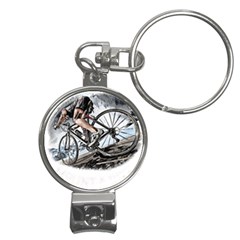 When The World Becomes Too Much Mount T- Shirt When The World Becomes T O O M U C H, Mount A Bike! T Nail Clippers Key Chain by ZUXUMI