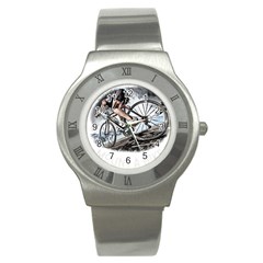 When The World Becomes Too Much Mount T- Shirt When The World Becomes T O O M U C H, Mount A Bike! T Stainless Steel Watch by ZUXUMI