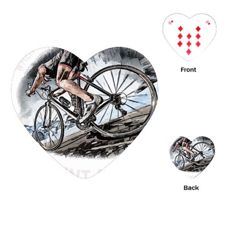 When The World Becomes Too Much Mount T- Shirt When The World Becomes T O O M U C H, Mount A Bike! T Playing Cards Single Design (Heart)