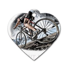 When The World Becomes Too Much Mount T- Shirt When The World Becomes T O O M U C H, Mount A Bike! T Dog Tag Heart (two Sides) by ZUXUMI