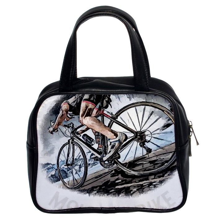 When The World Becomes Too Much Mount T- Shirt When The World Becomes T O O M U C H, Mount A Bike! T Classic Handbag (Two Sides)