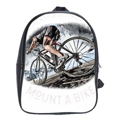 When The World Becomes Too Much Mount T- Shirt When The World Becomes T O O M U C H, Mount A Bike! T School Bag (large) by ZUXUMI