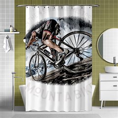 When The World Becomes Too Much Mount T- Shirt When The World Becomes T O O M U C H, Mount A Bike! T Shower Curtain 48  X 72  (small)  by ZUXUMI