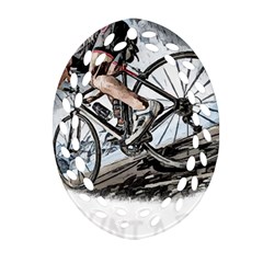 When The World Becomes Too Much Mount T- Shirt When The World Becomes T O O M U C H, Mount A Bike! T Ornament (oval Filigree) by ZUXUMI