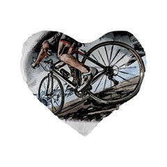 When The World Becomes Too Much Mount T- Shirt When The World Becomes T O O M U C H, Mount A Bike! T Standard 16  Premium Heart Shape Cushions by ZUXUMI